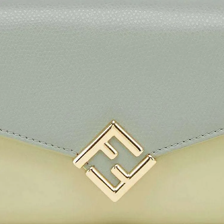 FENDI FF Diamonds Series Calfskin Shoulder Bag, Crossbody Bag, Wallet Women's Green-4