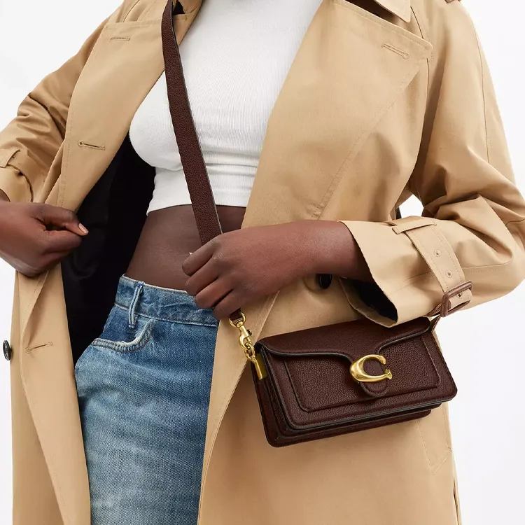 COACH Tabby Leather Shoulder Bag Trumpets Women's Maple-6