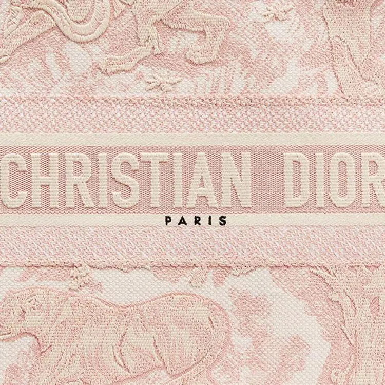 DIOR BookTote Cotton Tote Bag, Shopping Bag, Handbag Medium Size Women's Pink-4