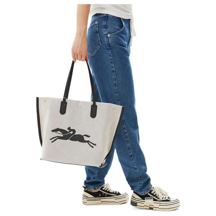 LONGCHAMP Roseau Polyamide Tote Bag, Shopping Bag, Shoulder Bag Large Size Women's Linen-10