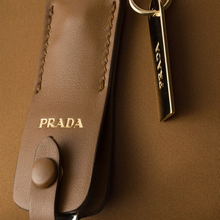 PRADA Re Nylon Fabric One Shoulder Handbag Medium Size Women's Brandy Brown-4