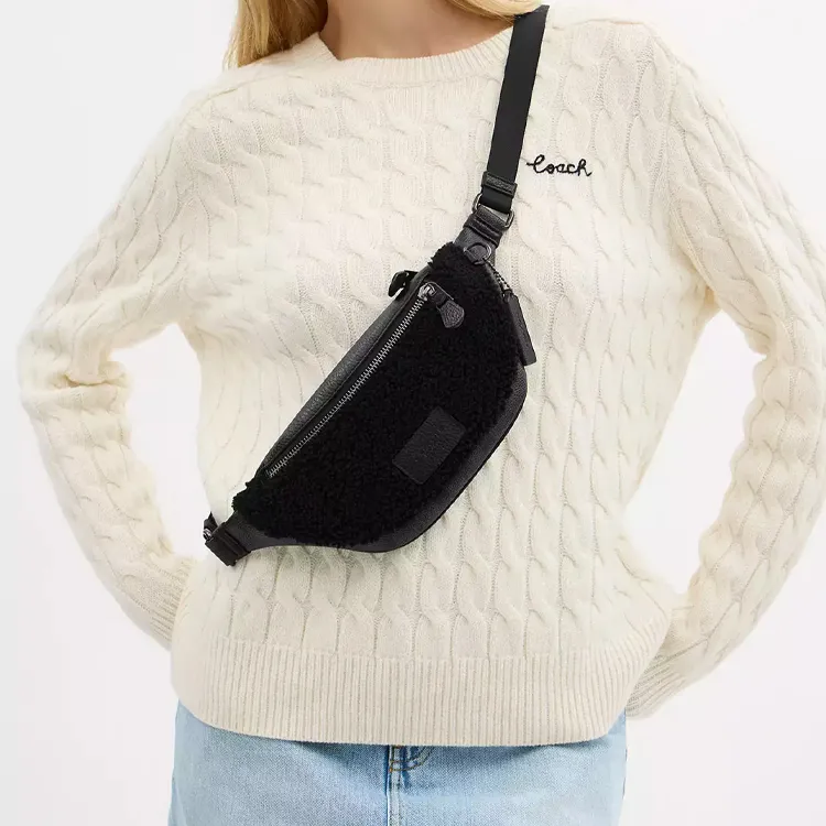 COACH Warren Coated Canvas Fanny Pack Tubas Women's Black-4
