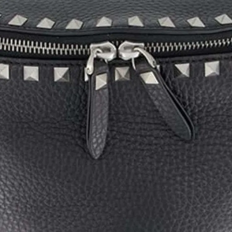 Valentino GARAVANIRockstud Grain Calfskin Fanny Pack Unisex Black-3