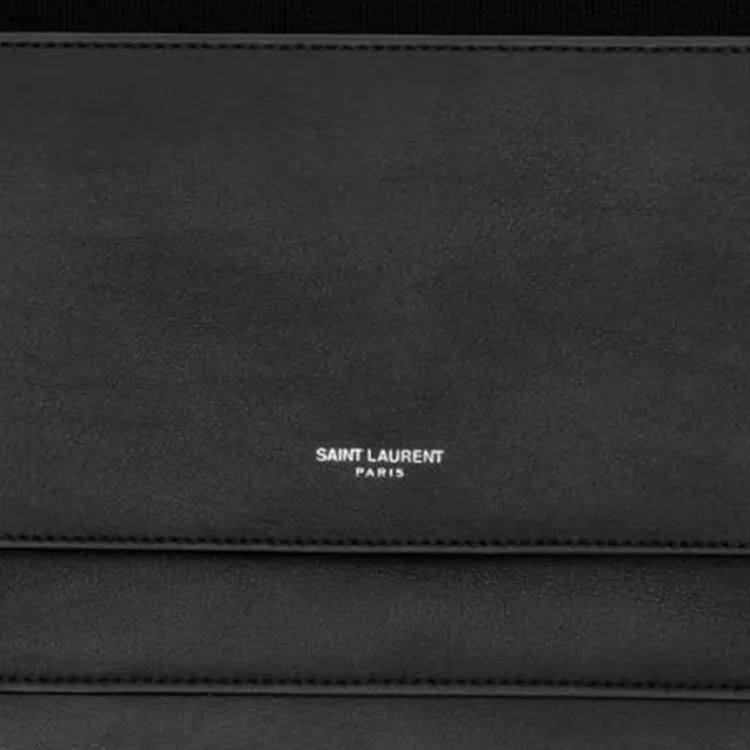 SAINT LAURENT PARIS Leather Fanny Pack Unisex Black-1