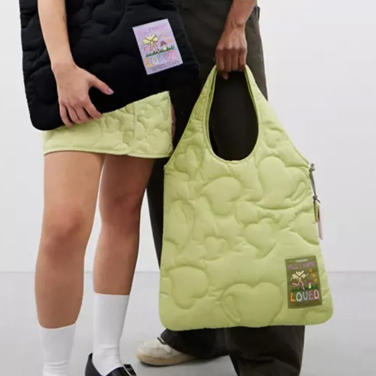 Coachtopia Recycled Polyester Tote Bag, Shopping Bag, Handbag, Shoulder Bag Unisex Light Lime Green-6