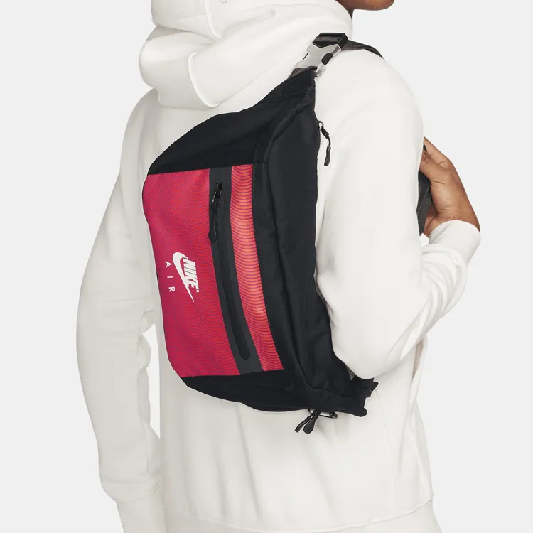 Nike ELEMENTAL Fabric Shoulder Bag Crossbody Bag Fanny Pack Regular Unisex Black & Red-4