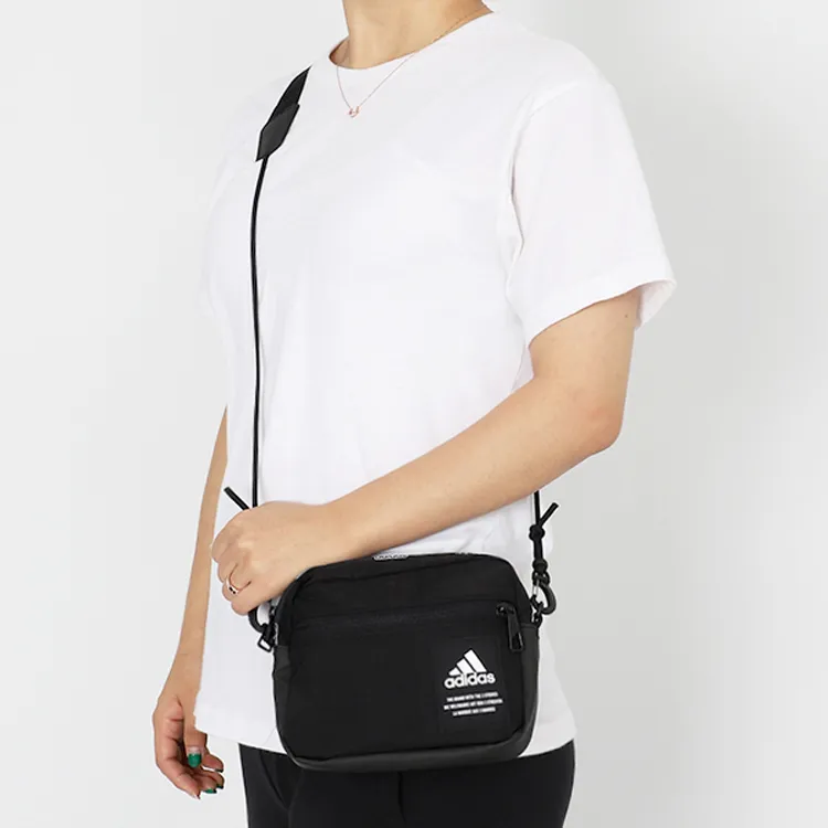 Adidas Nylon Fabric Handbag Shoulder Bag Crossbody Bag Regular Unisex Black-4
