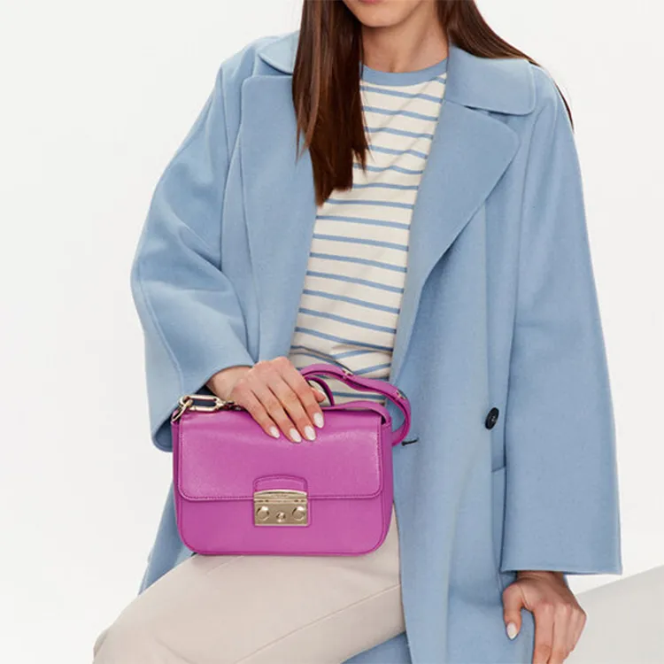 Furla Metropolis Collection Calfskin Handbag Shoulder Bag Women's Purple-5