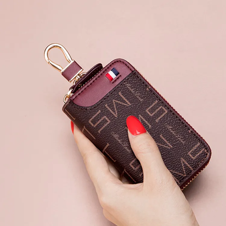 MashaLanti PVC For Microfiber Key Pouch Regular Unisex Burgundy-6