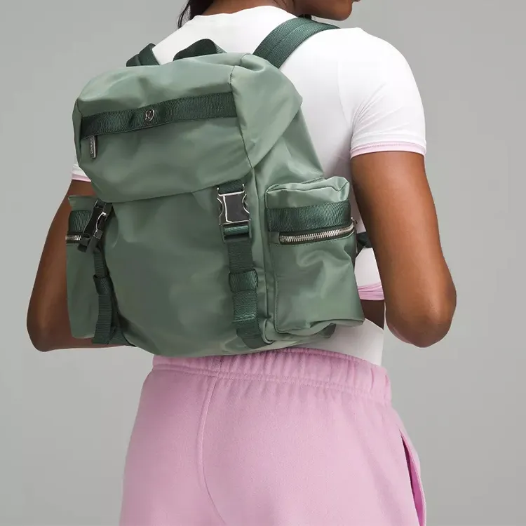 Lululemon Recycled Polyester Backpack Mini Unisex Gray Eucalyptus Color > Green-4