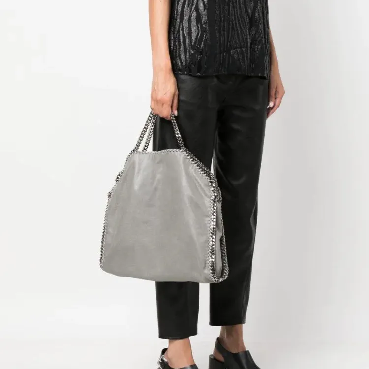 Stella McCartney Polyurethane Shoulder Bag Crossbody Bag Handbag Women's Gray-4