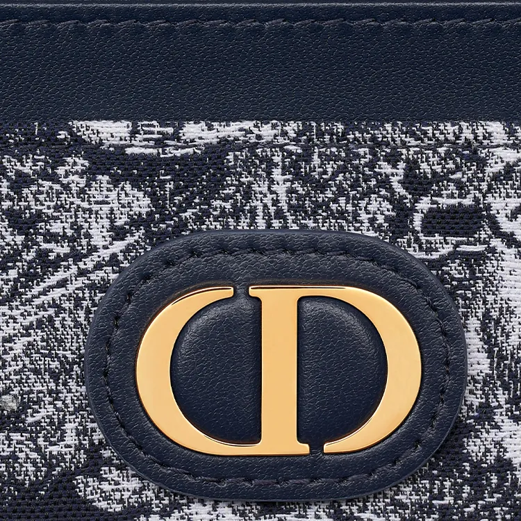 DIOR 30 Montaigne Jacquard Card Holder Women's Blue-2