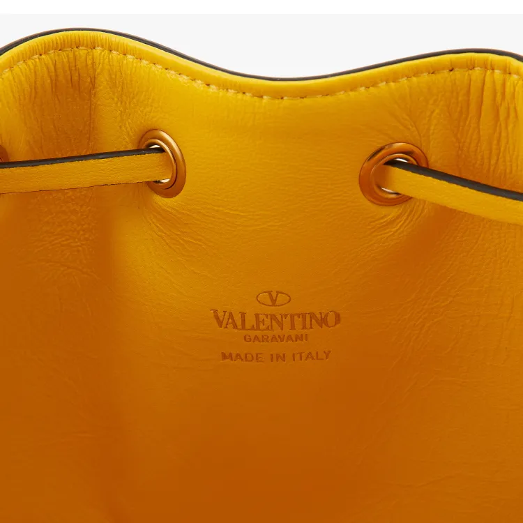 Valentino GARAVANI Sheepskin Bucket Bags Crossbody Bag, Shoulder Bag Mini Women's Yellow-7