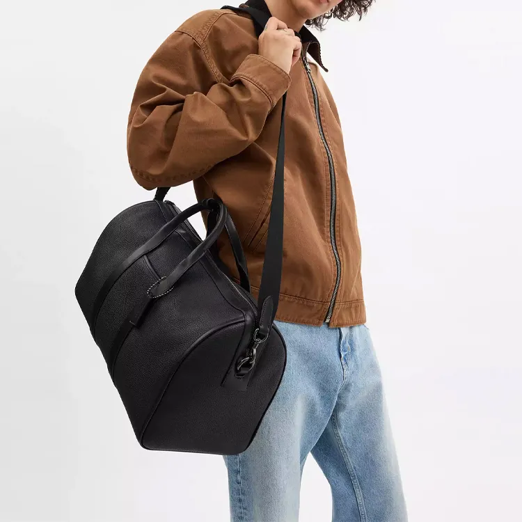 COACH Gotham Eggstone Grain Leather Portable One Shoulder Travel Bag Large Size Men's Black-4
