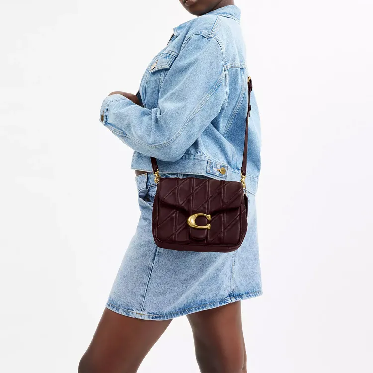 COACH Tabby Nappa Leather Crossbody Bag, Shoulder Bag Trumpets Women's Merlot-7