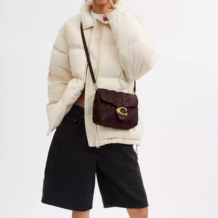 COACH Tabby Nappa Leather Crossbody Bag, Shoulder Bag Trumpets Women's Merlot-5