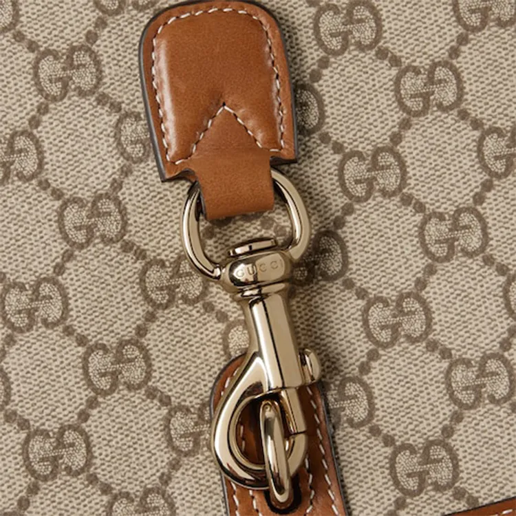 GUCCI Coated Canvas Portable Crossbody Bag, Shoulder Bag Mini Women's Beige & Dark Brown-6
