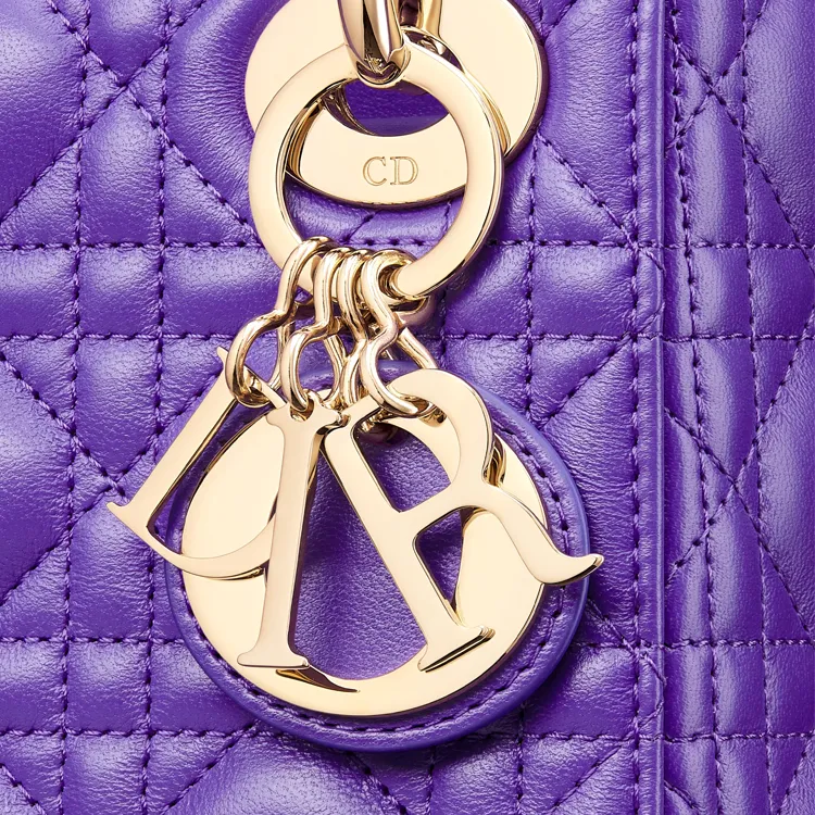 DIOR Lady Dior Lambskin Dior Bag Shoulder Bag Crossbody Bag Handbag Mini Women's Purple-5
