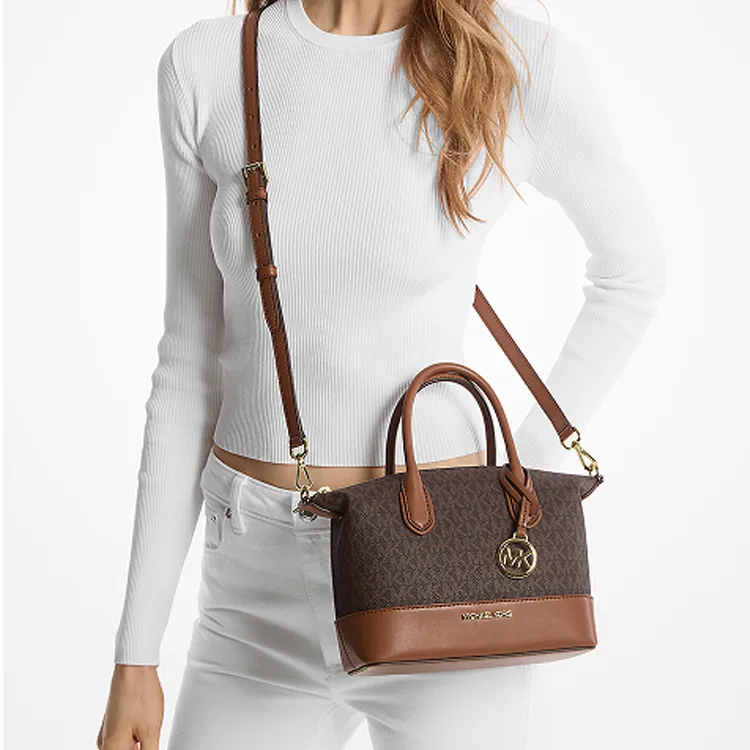 MICHAEL KORS Artificial Leather Tote Bag, Shopping Bag, Handbag Trumpets Women's Dark Brown/Acorn Brown-4