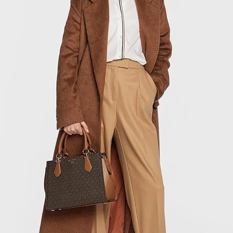 MICHAEL KORS MARILYN Leather Handbag Shoulder Bag Crossbody Bag Women's Brown-4