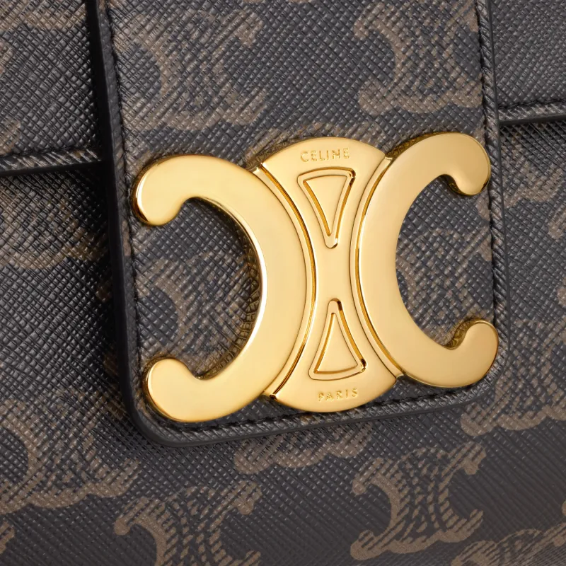 CELINE Large VICTOIRE Bag In Triomphe Canvas Women's Brown-4