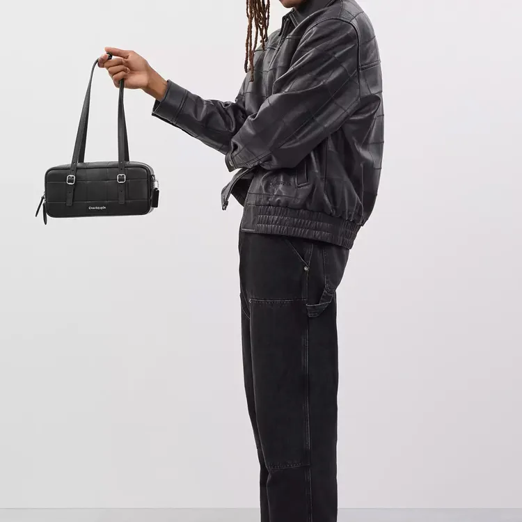 Coachtopia Refined Leather One Shoulder Handbag Tubas Women's Black-5