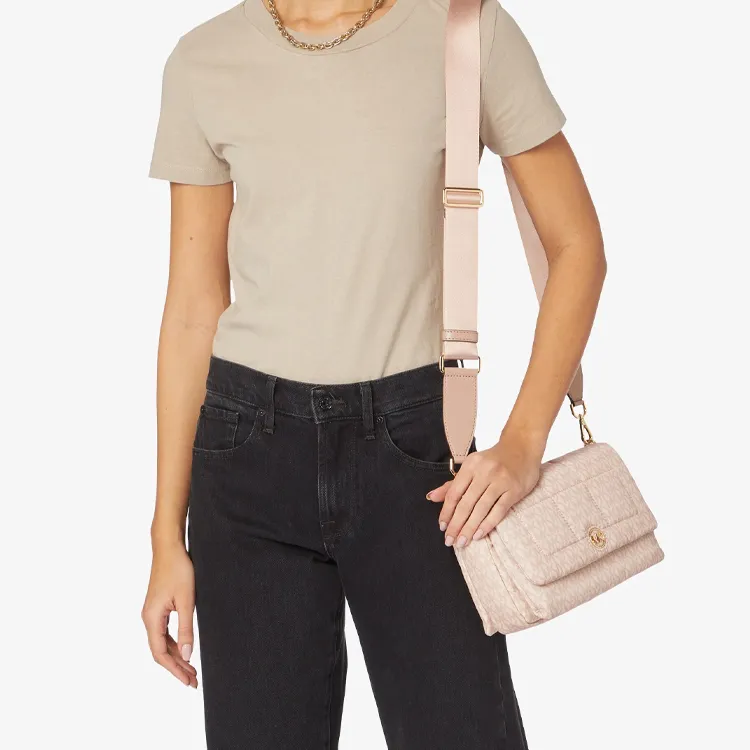 MICHAEL KORS Recycled Polyester Shoulder Bag Crossbody Bag Medium Size Women's Orange Pink-3