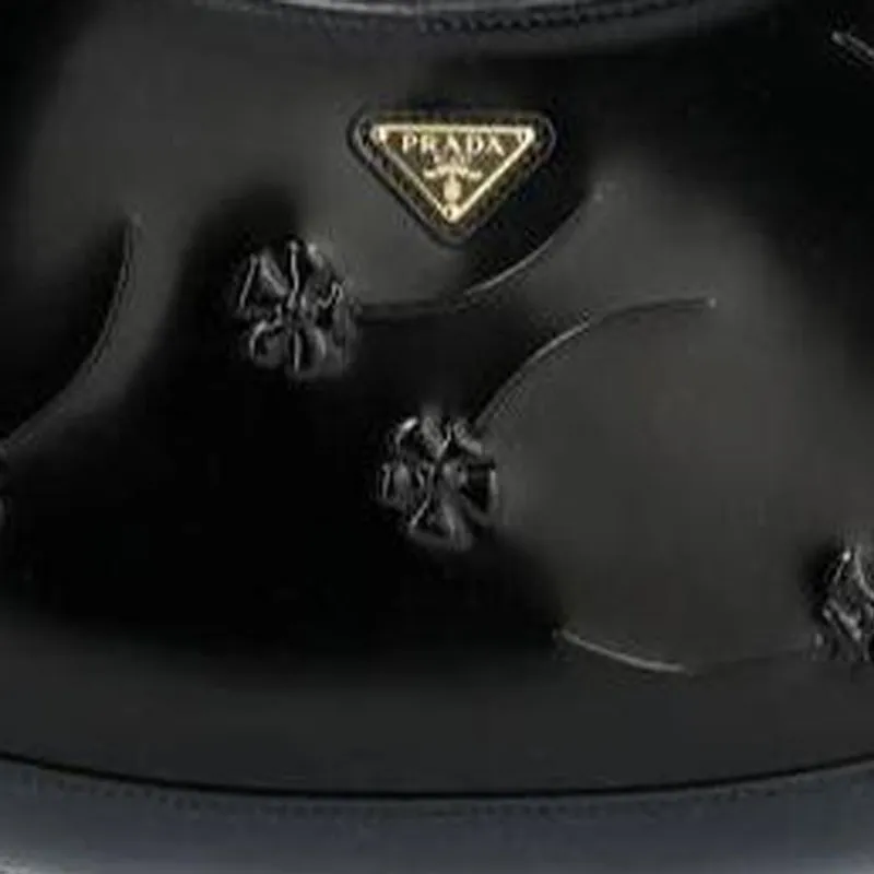 PRADA Cleo Shiny Leather Crescent Bag Handbag Shoulder Bag Women's Black-4