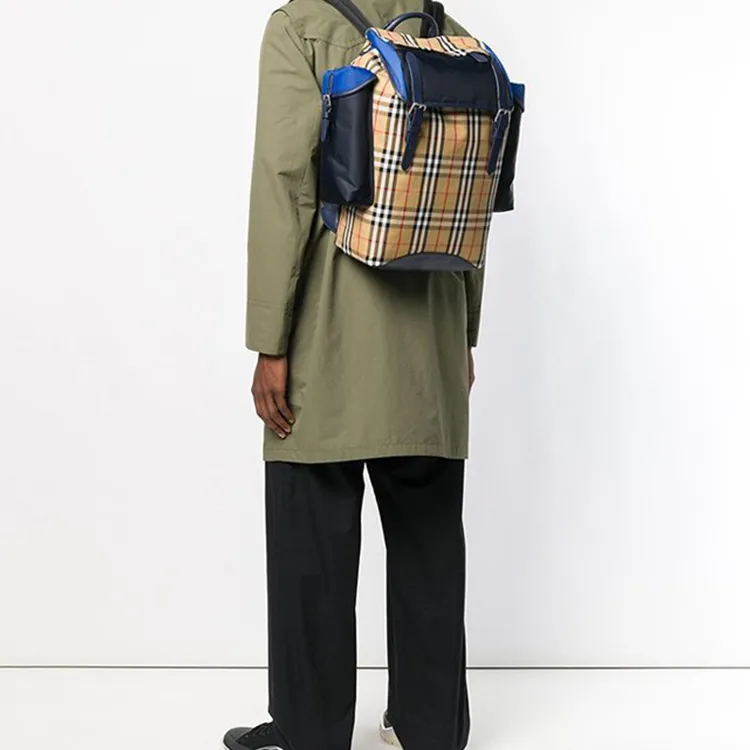 Burberry Fabric Backpack Unisex Marine Blue-4