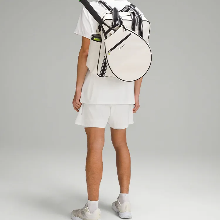 Lululemon Canvas Bag Tennis Bag Handbag Unisex Black White-6
