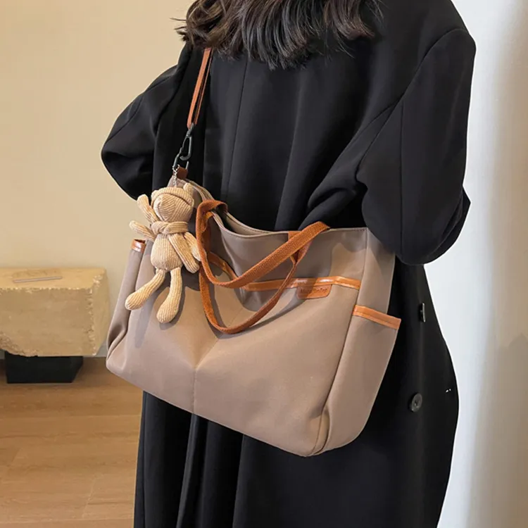 Duoluplo Doron Paul Oxford One Shoulder Handbag Women's Black/Ecru/Coffee/Khaki-7