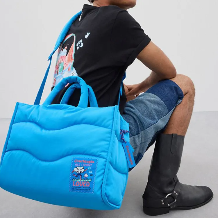 Coachtopia Recycled Polyester Tote Bag, Shopping Bag, Shoulder Bag, Crossbody Bag, Handbag Tubas Women's Surfing Blue-5