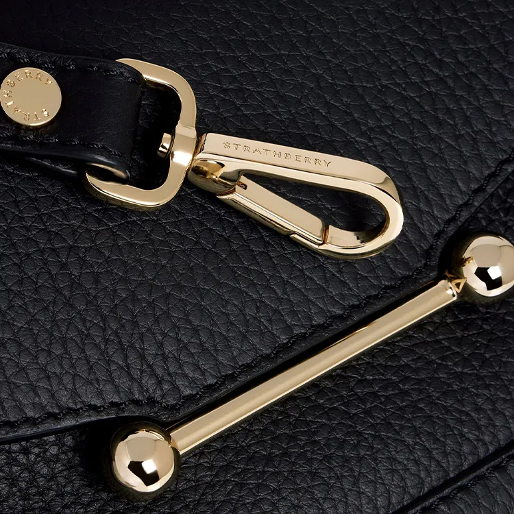 Strathberry Grained Calfskin Shoulder Bag Crossbody Bag Handbag Nano Women's Black-4