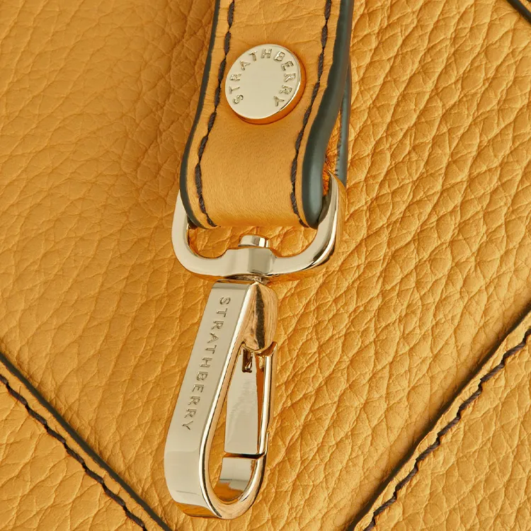 Strathberry Grained Calfskin Shoulder Bag Crossbody Bag Handbag Nano Women's Multicolor Yellow-4