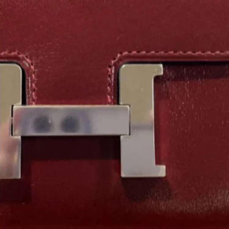 HERMES Constance Slim Box Calfskin Wallet Women's 55Rouge H Hermès Red-1