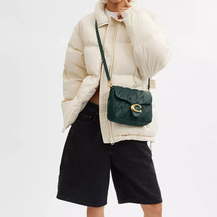 COACH Tabby Nappa Leather Crossbody Bag Shoulder Bag Small Size Women's Forest Green-4