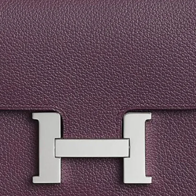 HERMES Constance Slim Evercolor Calfskin Coin Purses Wallets Women's N5 Cassis Blackcurrant Color-3