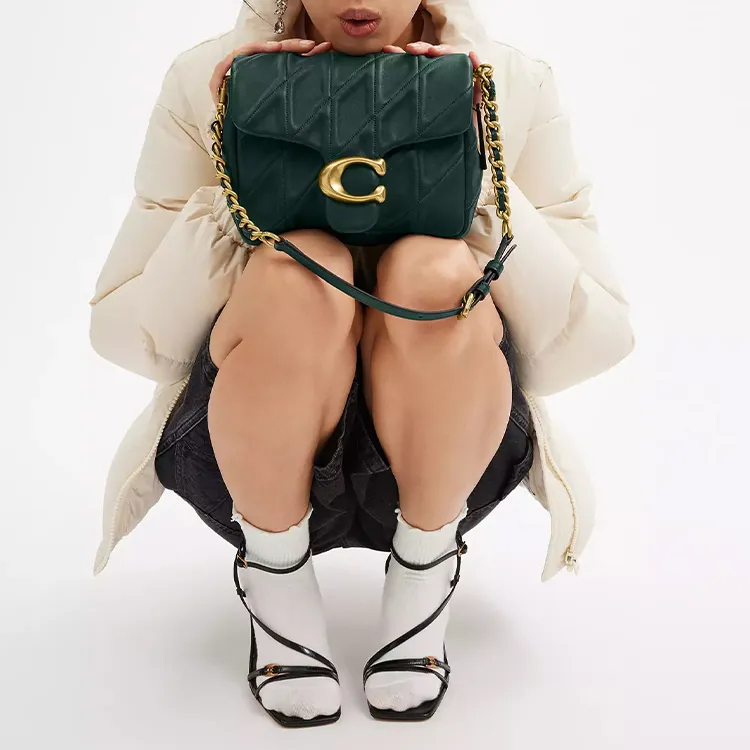 COACH Tabby Nappa Leather Crossbody Bag Shoulder Bag Small Size Women's Forest Green-5