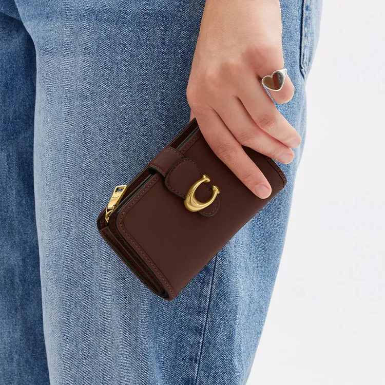 COACH Tabby Smooth Leather Wallet Medium Size Women's Maple-2