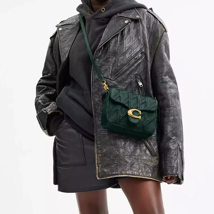 COACH Tabby Nappa Leather Crossbody Bag Shoulder Bag Small Size Women's Forest Green-6