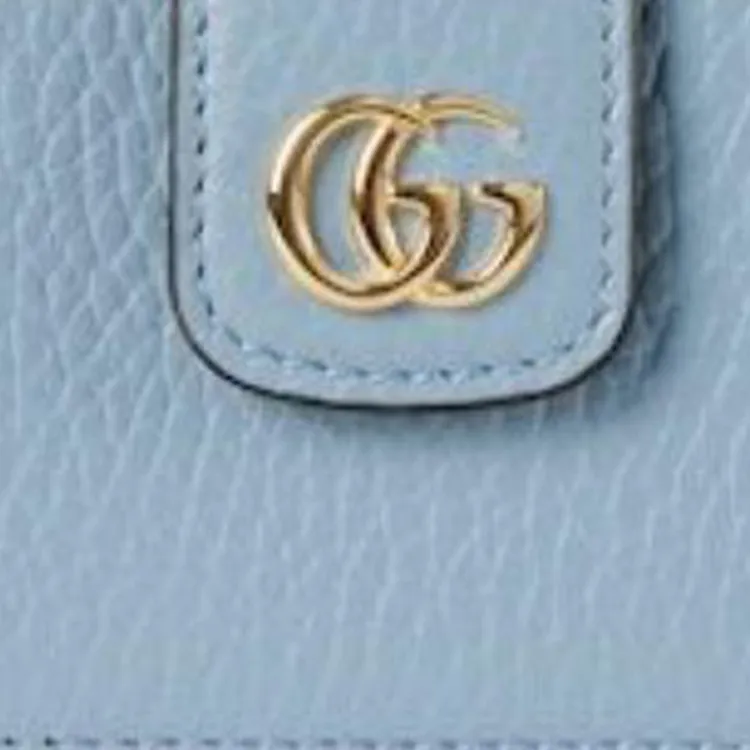 GUCCI GG Marmont Leather Card Holder Women's Light Blue-3