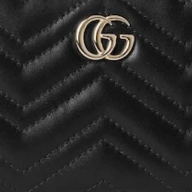 GUCCI GG Marmont Leather Wallet Mini Women's Black-6