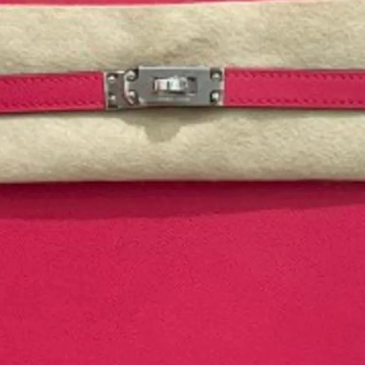 HERMES Kelly Mademe Cow Leather Kelly Bag, Shoulder Bag, Crossbody Bag, Handbag Women's I6 Rose Extreme Ultimate Pink-3
