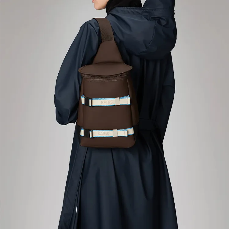 Rains Polyester Shoulder Bag Regular Unisex Dark Brown-2