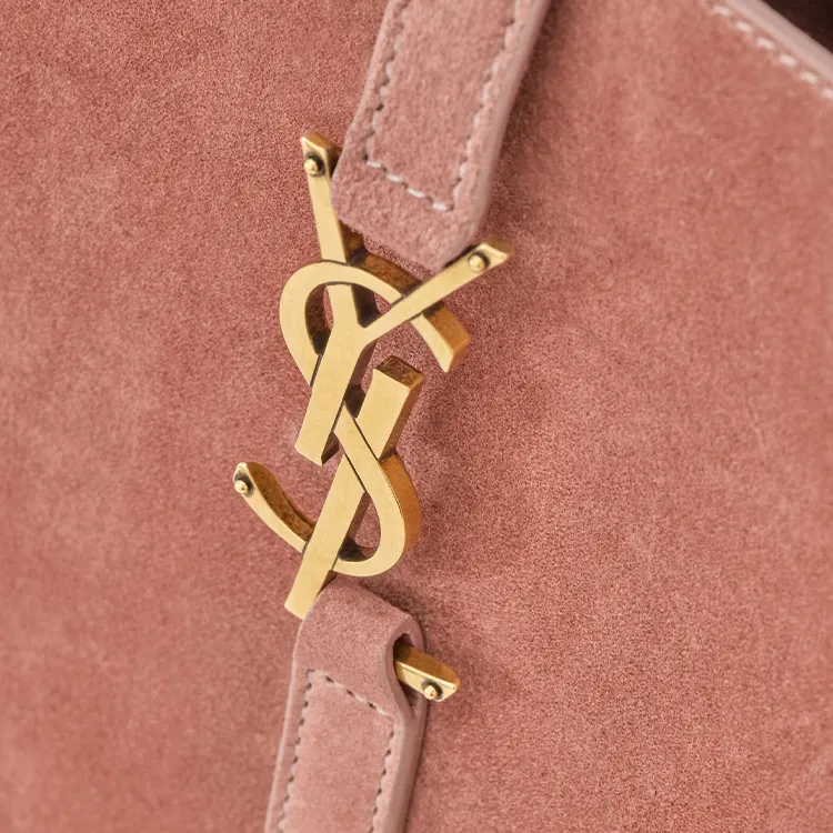 SAINT LAURENT LE5A7 Suede Handbag Shoulder Bag Small Size Women's Light Pink-4