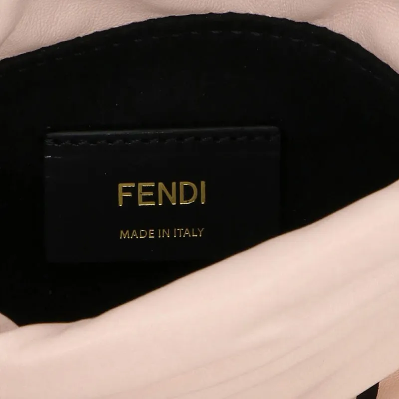FENDI Lambskin Necklace Pouch Storage Bag Women's Light Pink-2