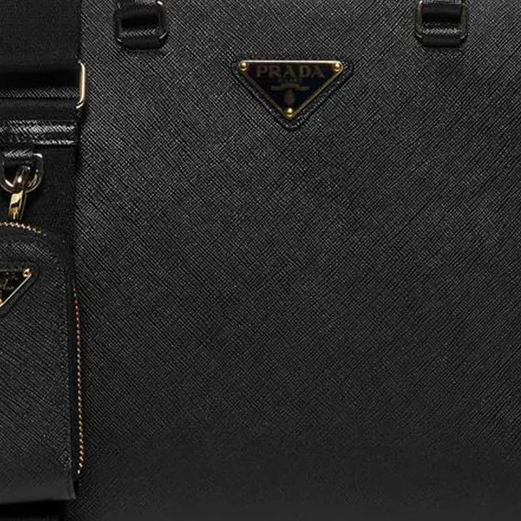 PRADA Calfskin Tote Bag Shopping Bag Shoulder Bag Handbag Women's Black-3