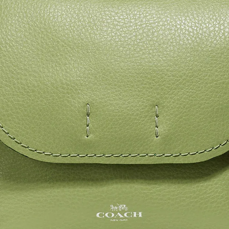 COACH Derby Pebbled Leather Backpack Small Size Women's Green-1