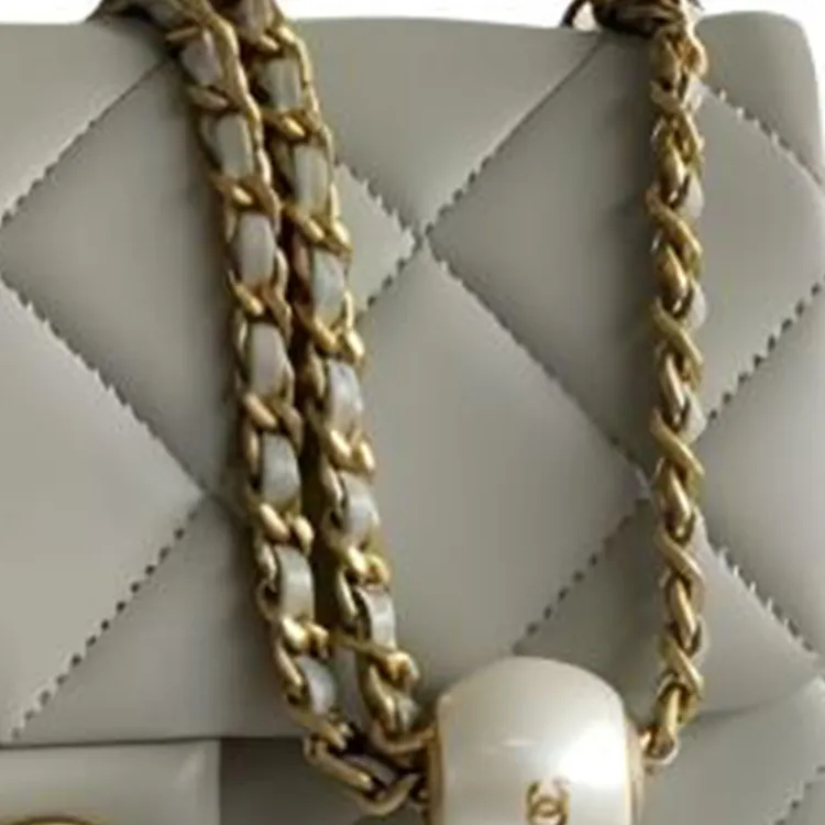 CHANEL Calfskin Crossbody Bag, Shoulder Bag Mini Women's Light Gray-2