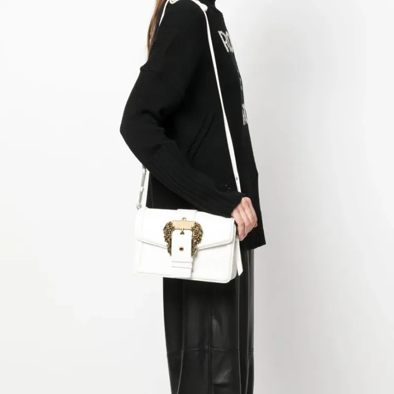 VERSACE JEANS COUTURE Artificial Leather Crossbody Bag, Shoulder Bag Women's White-4